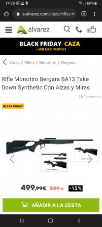 Pues eso, busco un monotiro, a ser posible Bergara cal 308W, cañón corto y rosca homologada, a precio 00