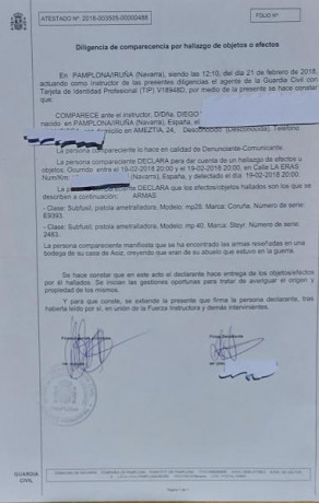 Vendo MP28 de un veterano de la Guerra Civil y de la Division Azul. Este arma apareció en una bodega en 02