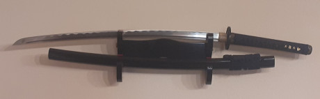 Por remodelación de mi colección de armas japonesas saco a la venta esta preciosa katana en acero damasquinado, 11