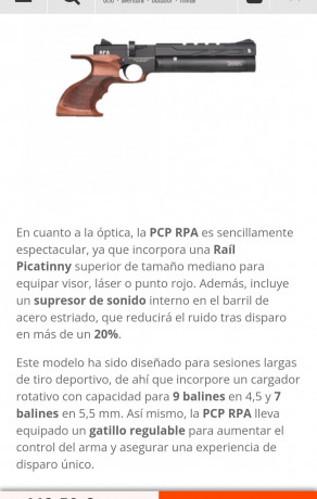 Hola

alguien ha probado la Reximex PCP RPA 4,5 mm?

que opinais de esta pitola? en qué competiciones 30