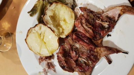 Hoy para comer acelgas hervidas y chuletón de vaca gallega vieja con seis semanas de maduración en cámara 70