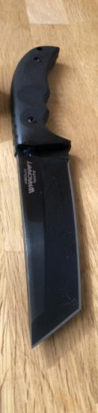 Cuchillo con hoja de 5 pulgadas, con funda (Secure-Ex) y caja original. Totalmente nuevo, SIN ESTRENAR, 40