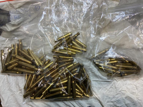 Hola 

Vendo lote vainas 30-06 con un disparo, muy nuevas.
Se compone de:

Vainas S&B:  61 unidades
Vainas 02