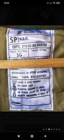 Vendo este chaquetón de infantería de marina, es nuevo a estrenar, Gore-Tex, muy cálido y ligero, capucha 02