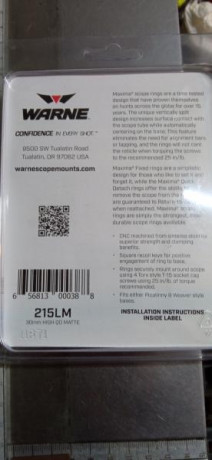 Vendo estas anillas warne maxima desmontables altas de 30 mm, las vendo por 75€ gastos de envío a medias
 01