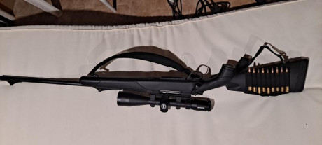 Hola, vendo rifle bergara b14 en calibre 338, cañon de 61 cm, rosca homologada, cargador extraible, elementos 11