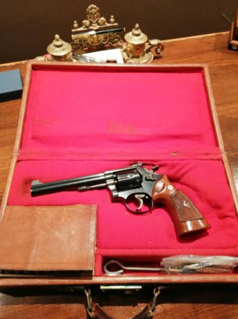 Buenos días.
Vendo revolver S&W MOD 14 K38 MASTERPIECE en CAL 38, su estado es impecable con pocos 00