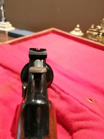 Buenos días.
Vendo revolver S&W MOD 14 K38 MASTERPIECE en CAL 38, su estado es impecable con pocos 21