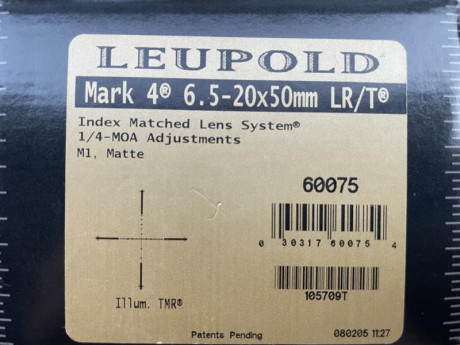 Se vende visor LEUPOLD Mark 4 6.5-20X50 en muy buen estado con caja original y instrucciones. Se encuentra 12