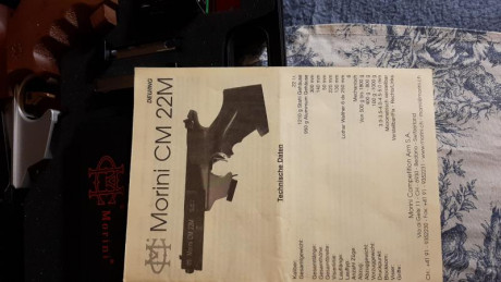 Pistola Morini CM 222M, recién revisada en Chano Shooting, con factura. Por dejar el tiro . Maletín y 01