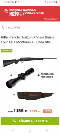 Para un amigo que se está iniciando en la caza mayor, en la provincia de Cádiz, busco un rifle calibre 00