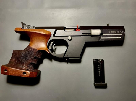 Vendo Pistola Tesro TS-22 2 en buen estado. La talla de la cacha creo que es una L aunque yo la utilizado 00