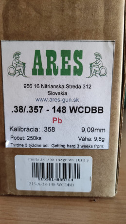 SE PUEDE CERRAR. 
Vendo 200 puntas para 38 o 357, de 148gn, WCDBB -wadcutter- en su caja.
Gasté 50 en 00