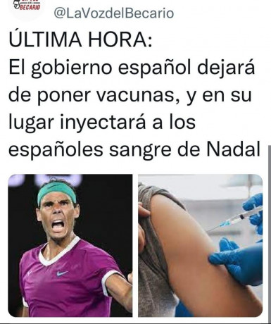 Pues eso, para muchos el mejor deportista actual.
¡¡¡Grande, superlativo, grandioso, magistral, ejemplar, 10