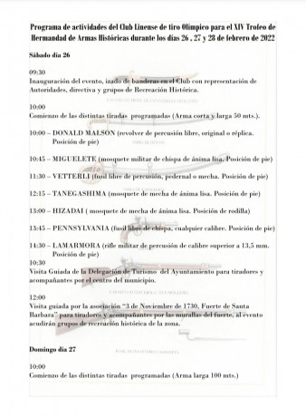 Club Linense de Tiro Olímpico
Estimados compañeros “Avancargueros y Tiradores en General” como ya sabéis 01