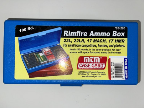 Estuche MTM SB-200 Caja para balas de cal.22 y cal.17
Precio 6€ sin envio.
Mensajes por privado.
 :sniper 01