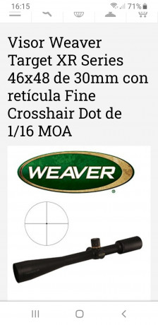   Se vende este gran visor Weaver 46 * 48 Cruz fina y punto dot prácticamente nuevo gran nitidez precio 00