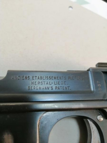 Vendo pistola BERGMAN BAYARD MOD 1908 reglamentaria del Ejercito Español , todos los marcajes y números 21