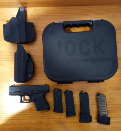 Glock 43 en buen estado, con apenas 200 tiros. Guiada en A, se encuentra en Madrid, zona sureste. Incluye:
Caja 02