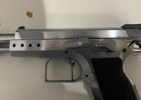 Pistola de ocasión
Marca TANFOGLIO
Modelo P19S
Calibre 9mm PARABELLUM
Cañón de 13 cm
Incluye freno de 00