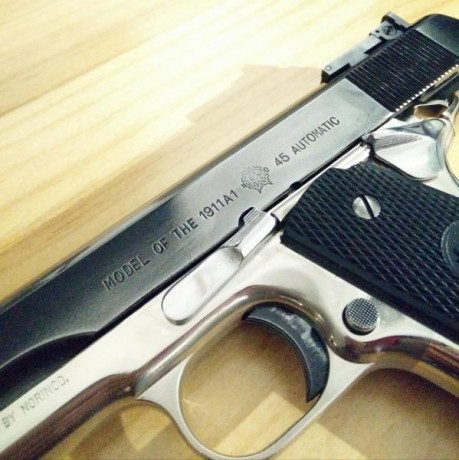 Vendo Norinco 1911 A1 45acp.
Guiada en F.
En muy buen estado. Estriado como un espejo.
Precio 150€ con 11