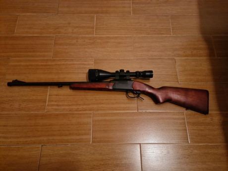 Cambio monotiro Baikal calibre 222, con monturas, visor Optech  y rosca homologada, por monotiro calibre 00