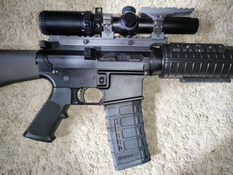 Vendo AR-15 222 REM muy poco uso, en perfecto estado, dos cargadores, uno limitado y otro
El visor Bushnell 01