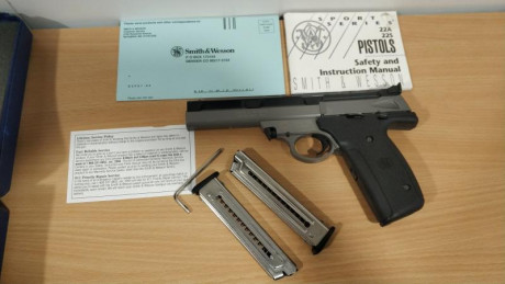 EL ARMA ESTA RESERVADA Y VENDIDA.
Vendo una pistola Smith and Wesson 22A Sport Series del calibre .22 00