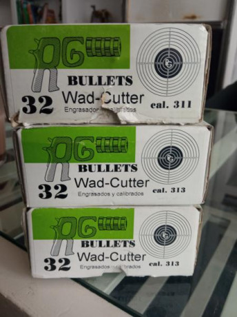 Hola vendo 285 puntas (caja y media)calibre 32 Wadcutter engrasadas de RG, de 98 grains recalibradas a 00