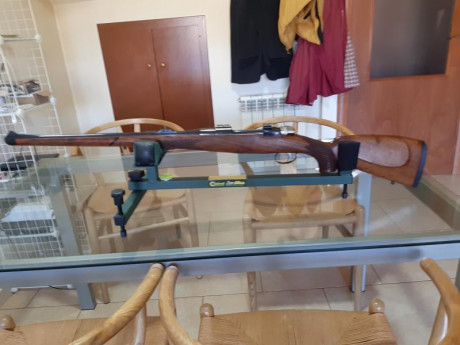 Vendo este rifle, fabricado en Namur, Belgica. Cerrojo tipo M98 afinado, con cañón de 56 cm.
Disparador 01