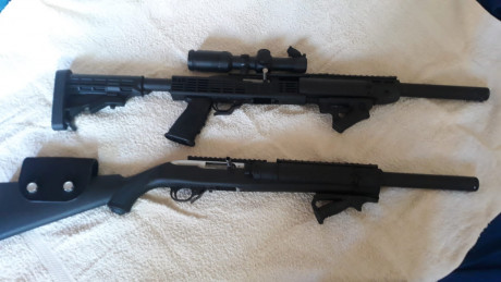 Buenas pongo a la venta 2und.ruger 10-22 tuneadas para ipsc con ascesorios de origen 
4 cargadores de 00