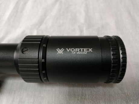 Hola a todos,

Vendo  Visor Vortex Golden Eagle 15-60x52 , SFP, con retícula SCR-1, y corrección por click 11