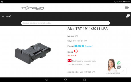 Retirada de la venta
Calibre 45 ACP
Alza ajustable
Botón cargador sobredimensionado
Seguro ambidiestro
Retenida 110