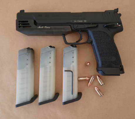 Magnífica pistola calibre 9 parabellum con cañón de 6 pulgadas solo estrenada. Importada expresamente 01