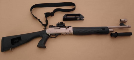 Escopeta semiautomática Hatsan del calibre 12 magnum, con cañón de 50 cm. utilizable para caza y para 02
