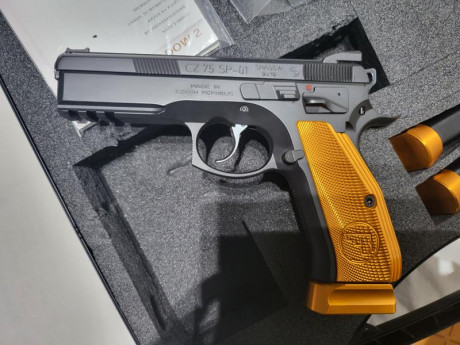 Vendo (Nuevo sin uso) pistola CZ 75 SP-01 Shadow Orange
Calibre 9mm Parabellum.
Guiada en F. El arma se 00