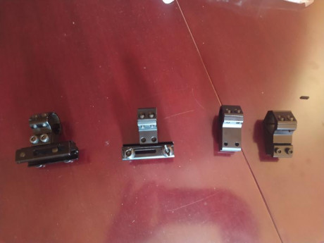 Buenas tardes ,se venden monturas 24,5 mm bajas y altas ,para rail de 11 mm con su adaptador para acoplar 00