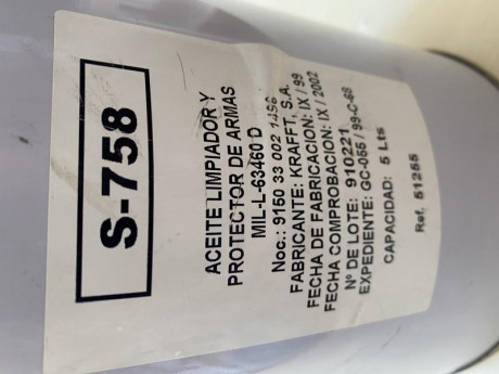 Bidón de 5 litros sellado KRAFFT aceite protector y  limpiador de armas 50€,  10€ litro Se entrega en 10