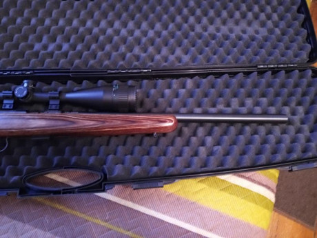 Buenos dias, vendo Rifle Ceska CZ 455 Thumbhole de cerrojo, calibre 22LR, cañon pesado, con visor Tasco 00