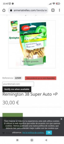 Pongo a la venta unas 3000 vainas del 38 Super Auto +P de la casa Remington , de las mejores vainas para 80