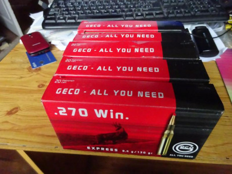 Muy buenas.

Vendo 100 vainas Geco del .270W, 1 tiro, Tumbler y en sus cajas originales.

25 euros más 02