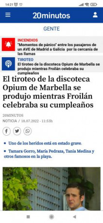 Nueva noticia de tiroteo nacional.

En marbella, 5 heridos.

El tirador grave con multiples puñaladas 30