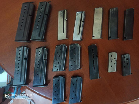 Cargadores 9mm pb  llama 1911 y similares, cargadores destroyer.
 Cachas star 9 corto, cargadores, cachas 02