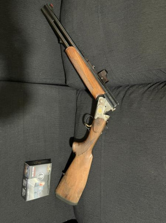 Un amigo vende escopeta superpuesta bettinsoli slug cañón liso de 55 cm , expulsora, selector de tiro 01
