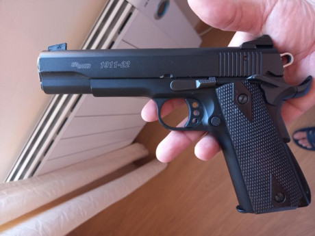 Buenos días,

Vendo preciosa Sig Sauer 1911-22, del 22lr, estado perfecto muy bonita, cachas originales 01