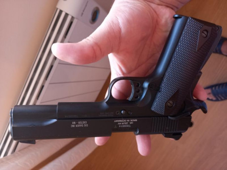 Buenos días,

Vendo preciosa Sig Sauer 1911-22, del 22lr, estado perfecto muy bonita, cachas originales 00