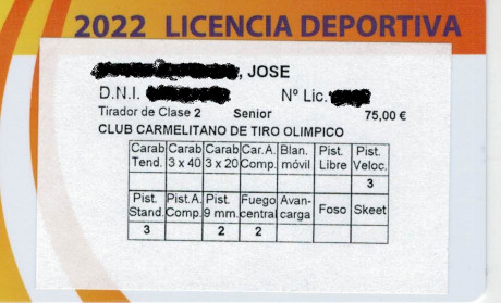 Hola muy buenas. Quiero federarme para poder hacerme socio de un club e ir a tirar con carabina del 22. 00