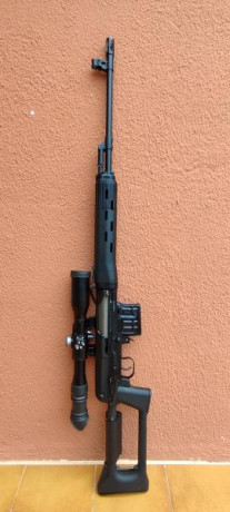 VENDIDO!!!  Izhmash Tiger calibre 7,62x54r.
Versión civil del SVD Dragunov.

Como Nuevo, 100 tiros a pegado.

Visor 00