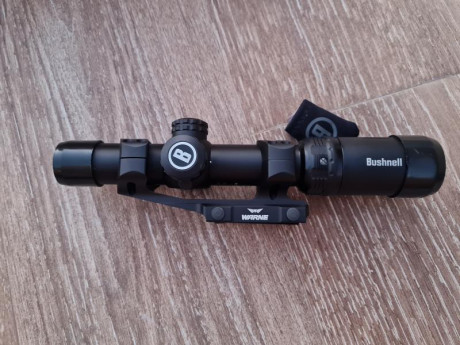 Hola, vendo por cambio de rifle, visor Bushnell AR 1-6x24 con retícula iluminada y montura warne x-skel.

Esta 02
