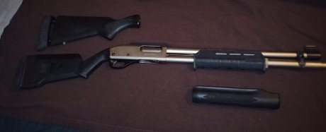 Buenas me deshago de  mi escopeta Remington 870 mariner, tiene la culata y guardamanos original además 00